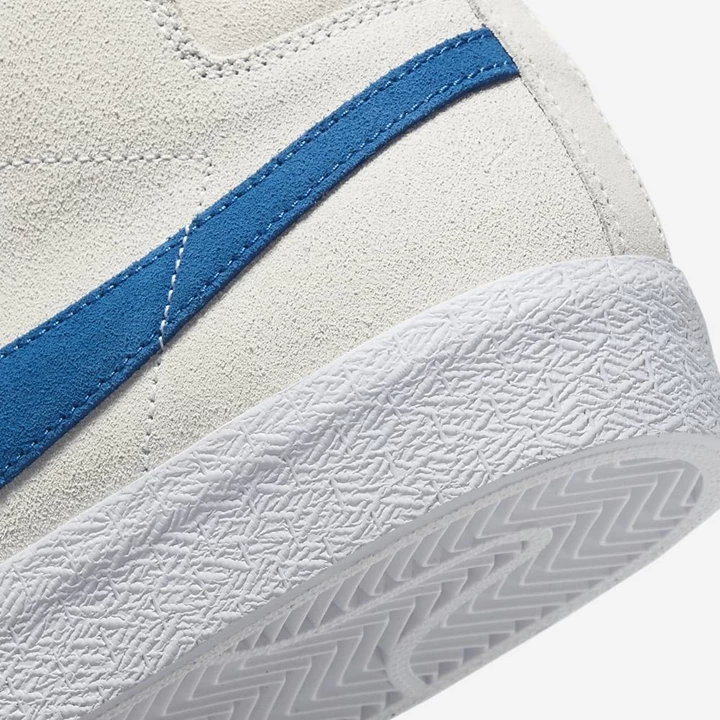 Nike SB Zoom Blazer Mid Cut Kaykay Ayakkabısı Kadın Beyaz Beyaz Kraliyet Mavisi | TR4258352