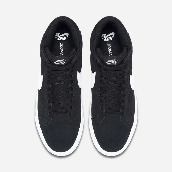 Nike SB Zoom Blazer Mid Cut Kaykay Ayakkabısı Kadın Siyah Beyaz Beyaz Beyaz | TR4258670