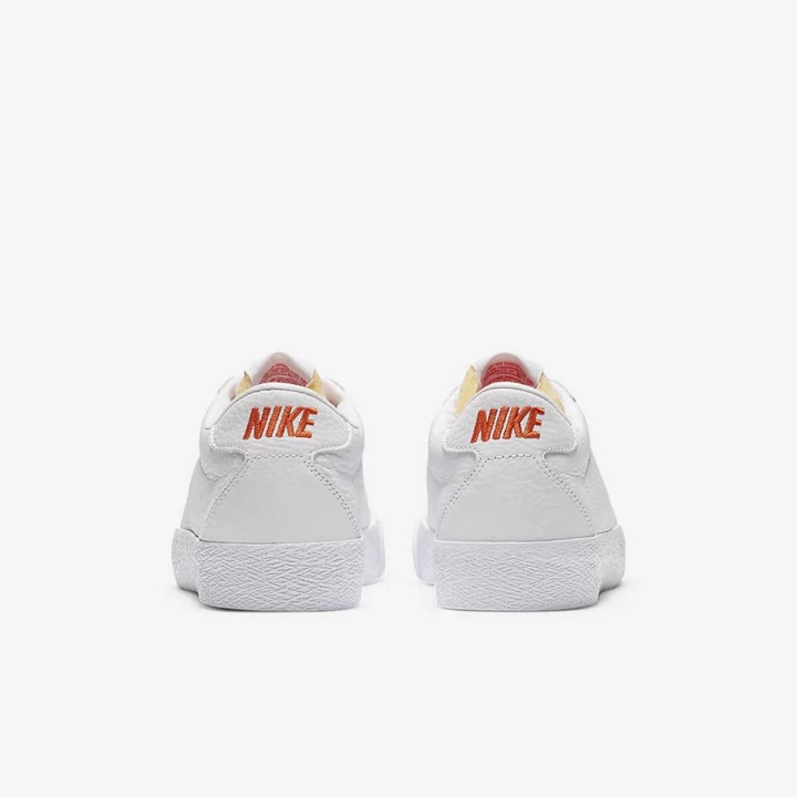 Nike SB Zoom Bruin Kaykay Ayakkabısı Erkek Beyaz Beyaz Açık Kahverengi Turuncu | TR4257313