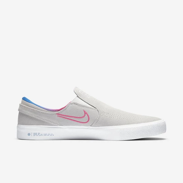 Nike SB Zoom Stefan Janoski Kaykay Ayakkabısı Kadın Beyaz Pembe Pembe Mavi | TR4257128
