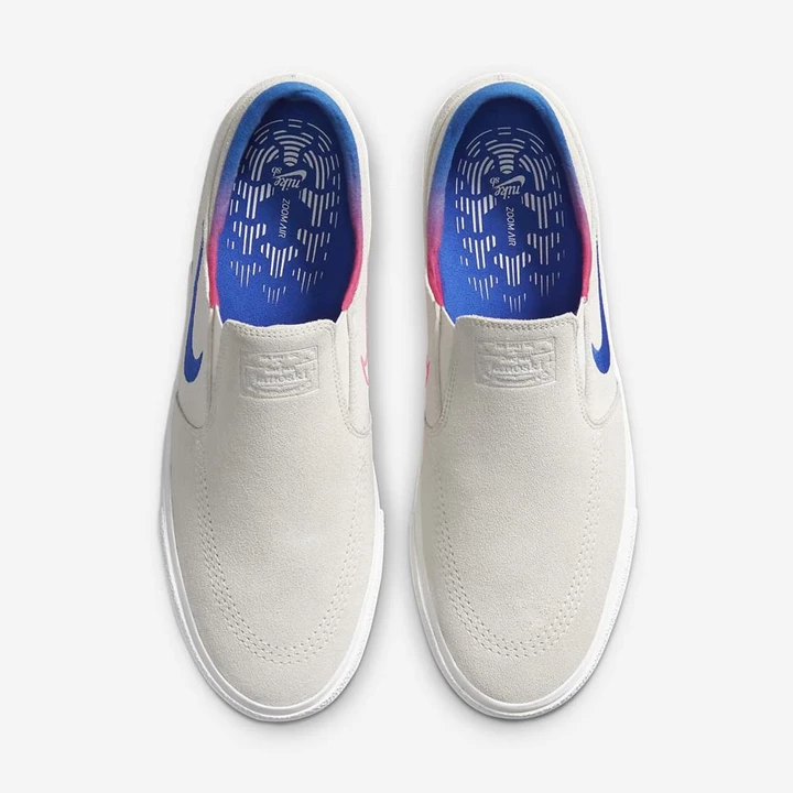 Nike SB Zoom Stefan Janoski Kaykay Ayakkabısı Erkek Beyaz Pembe Pembe Mavi | TR4257970