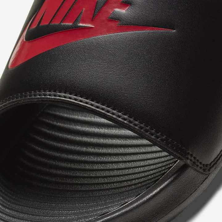 Nike Victori One Terlik Erkek Siyah Siyah Kırmızı | TR4258179
