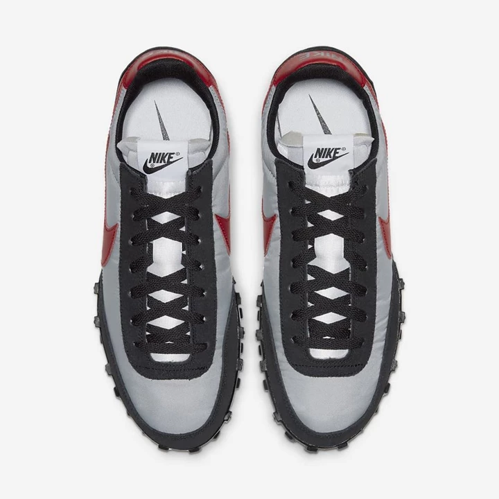 Nike Waffle Racer Spor Ayakkabı Erkek Gri Siyah Beyaz Kırmızı | TR4258496