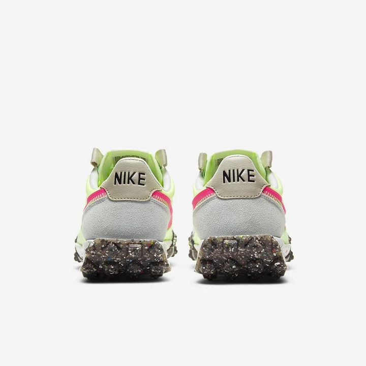 Nike Waffle Racer Spor Ayakkabı Kadın Siyah Yeşil Pembe | TR4258736