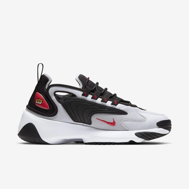 Nike Zoom 2K Spor Ayakkabı Erkek Siyah Gri Beyaz Kırmızı | TR4257905