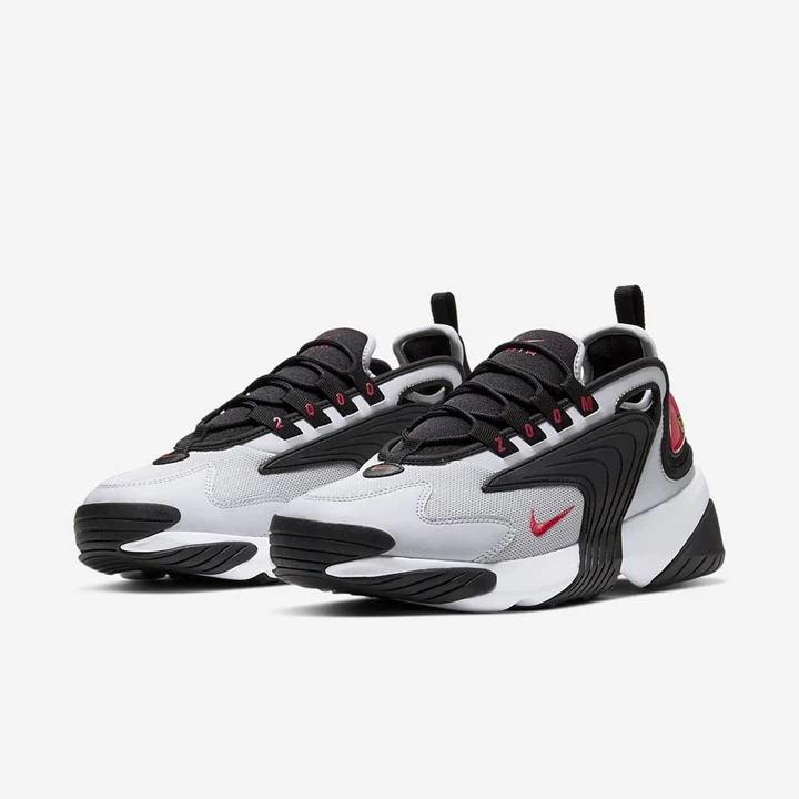 Nike Zoom 2K Spor Ayakkabı Erkek Siyah Gri Beyaz Kırmızı | TR4257905