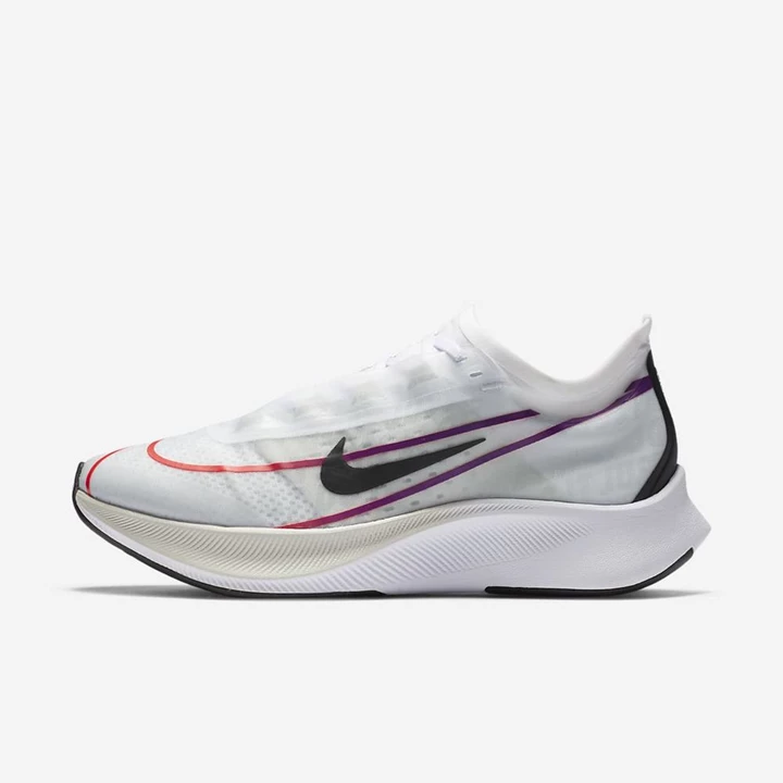 Nike Zoom Fly 3 Koşu Ayakkabısı Kadın Beyaz Mor Kırmızı Siyah | TR4256761