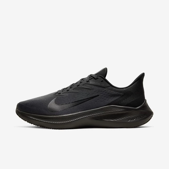 Nike Zoom Winflo 7 Spor Ayakkabı Erkek Siyah Koyu Gri Siyah | TR4258826