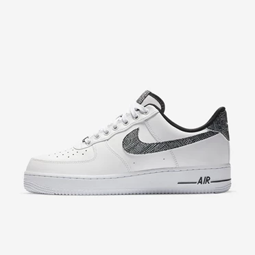 Nike Air Force 1 \'07 Spor Ayakkabı Erkek Beyaz Metal Gümüş Siyah Renkli | TR4256645