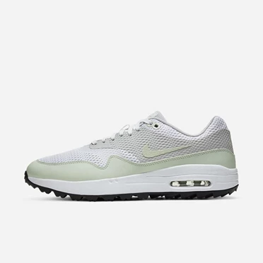 Nike Air Max 1 Golf Ayakkabısı Erkek Beyaz Gri Siyah | TR4259090