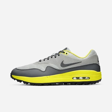 Nike Air Max 1 Golf Ayakkabısı Erkek Gri Limon Gri | TR4259260