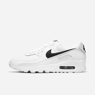 Nike Air Max 90 Spor Ayakkabı Kadın Beyaz Beyaz Siyah | TR4257102