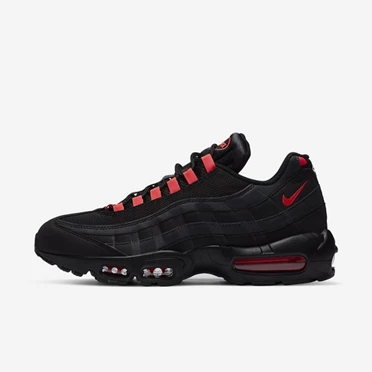 Nike Air Max 95 Spor Ayakkabı Erkek Siyah Koyu Gri Kırmızı | TR4257681