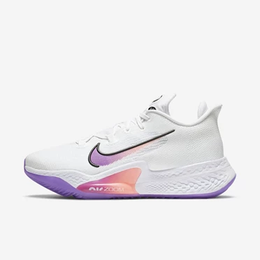 Nike Air Zoom BB NXT Basketbol Ayakkabısı Kadın Beyaz Beyaz Kırmızı Mor | TR4257289