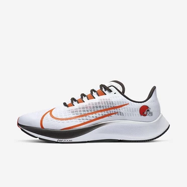 Nike Air Zoom Pegasus 37 Koşu Ayakkabısı Erkek Beyaz Platini Kahverengi Turuncu | TR4257467