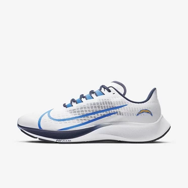 Nike Air Zoom Pegasus 37 Koşu Ayakkabısı Erkek Beyaz Platini Lacivert Mavi | TR4258301