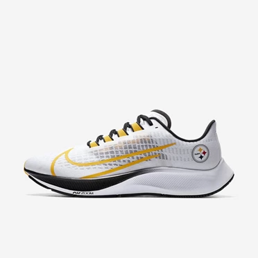 Nike Air Zoom Pegasus 37 Koşu Ayakkabısı Erkek Beyaz Platini Siyah Altın | TR4258353