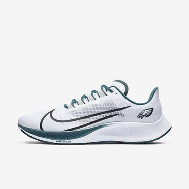 Nike Air Zoom Pegasus 37 Koşu Ayakkabısı Erkek Beyaz Platini Turkuaz Gümüş | TR4258618