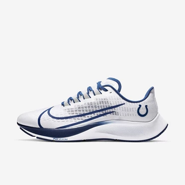 Nike Air Zoom Pegasus 37 Koşu Ayakkabısı Erkek Beyaz Platini Mavi Gümüş | TR4258657