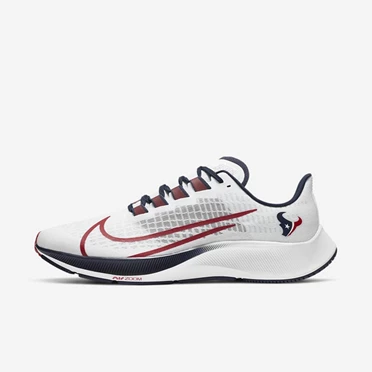 Nike Air Zoom Pegasus 37 Koşu Ayakkabısı Erkek Beyaz Platini Mavi Kırmızı | TR4259372