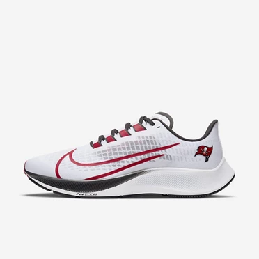 Nike Air Zoom Pegasus 37 Koşu Ayakkabısı Erkek Beyaz Platini Koyu Mavi Gri Kırmızı | TR4259477
