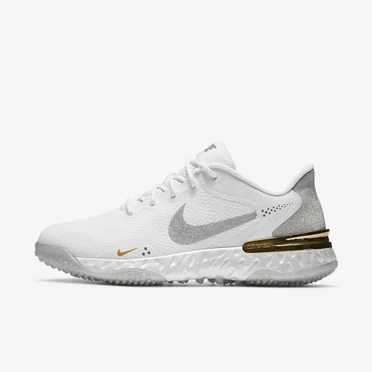 Nike Alpha Huarache Elite 3 Beyzbol Ayakkabısı Kadın Beyaz Metal Gümüş Metal Gümüş | TR4257041