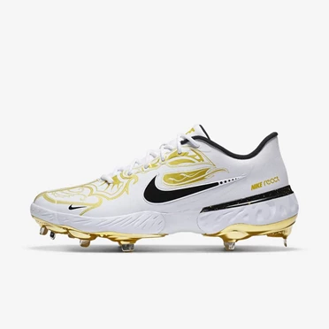 Nike Alpha Huarache Elite 3 Beyzbol Ayakkabısı Kadın Beyaz Metal Altın Siyah | TR4257331