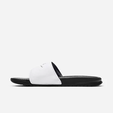 Nike Benassi JDI Terlik Erkek Beyaz Siyah Siyah | TR4257820