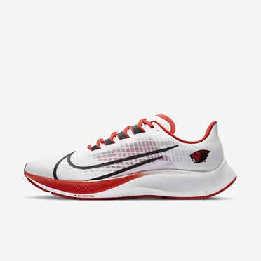 Nike College Zoom Pegasus 37 Koşu Ayakkabısı Erkek Beyaz Platini Turuncu Siyah | TR4256395