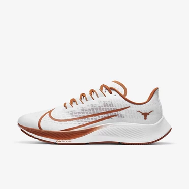 Nike College Zoom Pegasus 37 Koşu Ayakkabısı Erkek Beyaz Platini Gri Turuncu | TR4256399