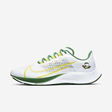Nike College Zoom Pegasus 37 Koşu Ayakkabısı Erkek Beyaz Platini Yeşil Sarı | TR4259264