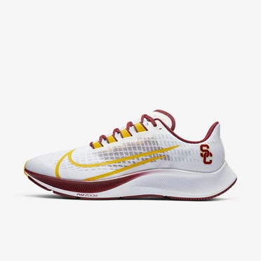 Nike College Zoom Pegasus 37 Koşu Ayakkabısı Erkek Beyaz Platini Kırmızı Altın | TR4259558