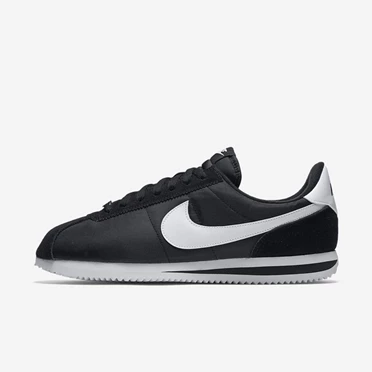 Nike Cortez Basic Spor Ayakkabı Erkek Siyah Metal Gümüş Beyaz | TR4256852
