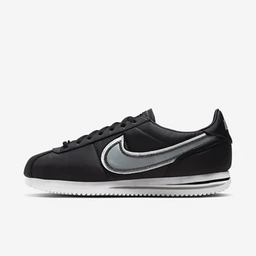 Nike Cortez Basic Spor Ayakkabı Erkek Siyah Beyaz Turuncu Gri | TR4258917