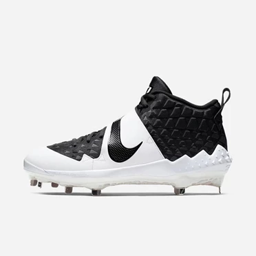 Nike Force Zoom Trout 6 Beyzbol Ayakkabısı Erkek Siyah Beyaz Koyu Gri Siyah | TR4256955