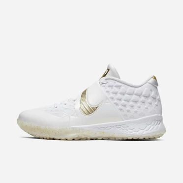 Nike Force Zoom Trout 6 Beyzbol Ayakkabısı Erkek Beyaz Metal Altın | TR4257299