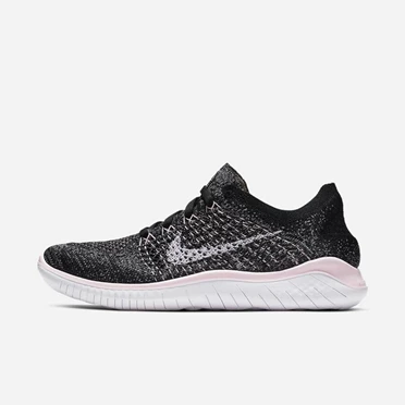 Nike Free RN Flyknit 2018 Koşu Ayakkabısı Kadın Siyah Pembe Beyaz | TR4258955
