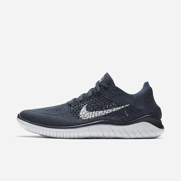 Nike Free RN Flyknit 2018 Koşu Ayakkabısı Erkek Lacivert Mavi Beyaz | TR4259240