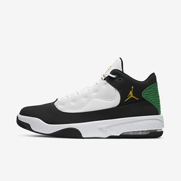 Nike Jordan Max Aura 2 Spor Ayakkabı Erkek Siyah Beyaz Yeşil Koyu | TR4259473