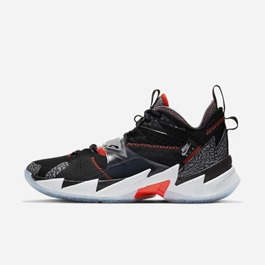 Nike Jordan "Why Not?" Zer0.3 Jordans Erkek Siyah Gri Beyaz Açık Kırmızı | TR4258948