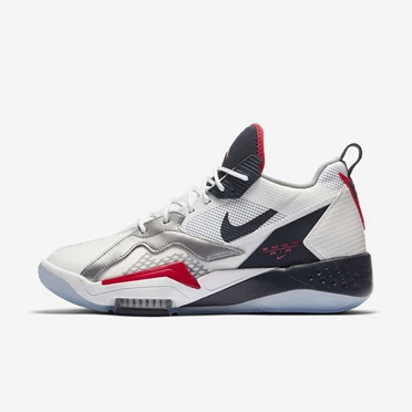 Nike Jordan Zoom Spor Ayakkabı Erkek Beyaz Kırmızı Metal Gümüş Obsidian | TR4258016