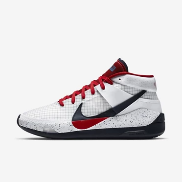 Nike KD13 Basketbol Ayakkabısı Kadın Beyaz Obsidian Kırmızı | TR4258995