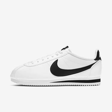 Nike Klasik Cortez Spor Ayakkabı Kadın Beyaz Beyaz Siyah | TR4257650