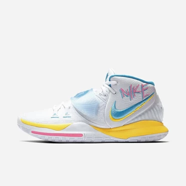 Nike Kyrie 6 Basketbol Ayakkabısı Kadın Beyaz Sarı Pembe Mavi | TR4257021