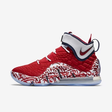 Nike LeBron 17 Basketbol Ayakkabısı Kadın Kırmızı Beyaz Kırmızı | TR4256744