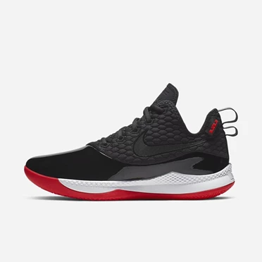 Nike LeBron Basketbol Ayakkabısı Kadın Siyah Beyaz Kırmızı Siyah | TR4258676