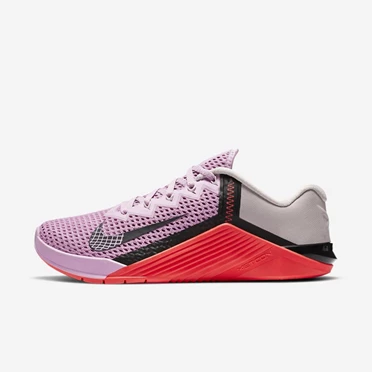 Nike Metcon 6 Çapraz Ayakkabı Kadın Pembe Kırmızı Platini Mor Siyah | TR4257238