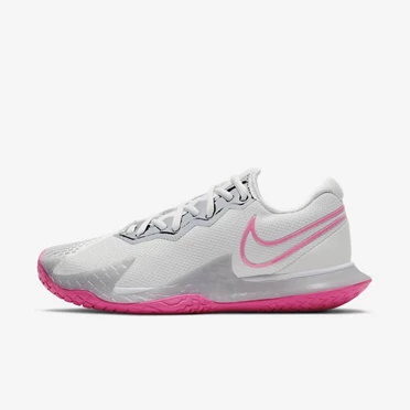 Nike NikeCourt Air Zoom Tenis Ayakkabısı Kadın Gri Pembe Beyaz Gri | TR4257251