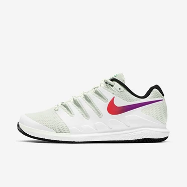 Nike NikeCourt Air Zoom Tenis Ayakkabısı Erkek Beyaz Siyah Yeşil Beyaz | TR4257523