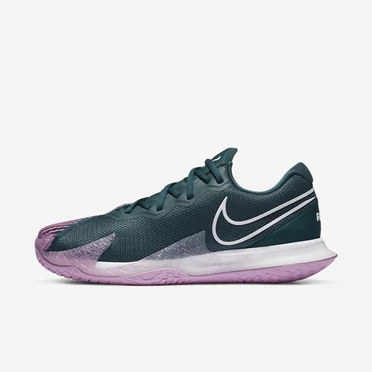 Nike NikeCourt Air Zoom Tenis Ayakkabısı Erkek Koyu Turkuaz Pembe Beyaz | TR4257874